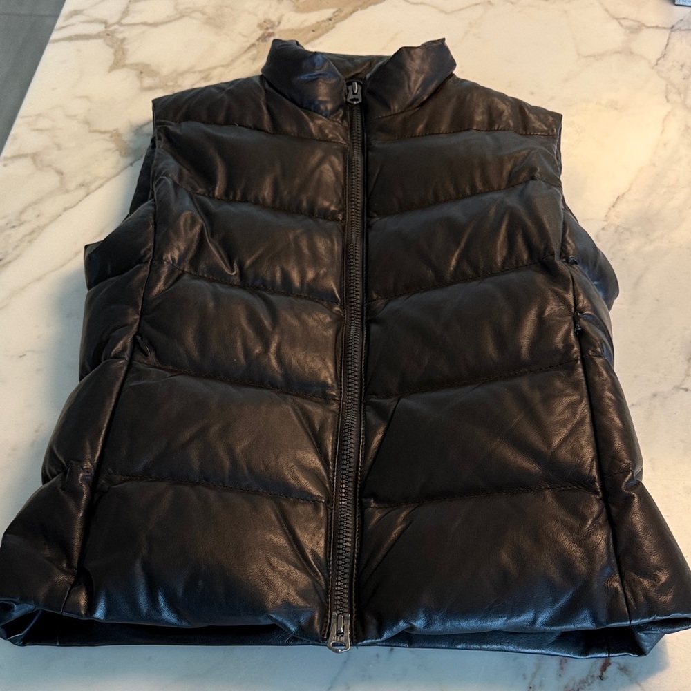 Leather Puffer Vest